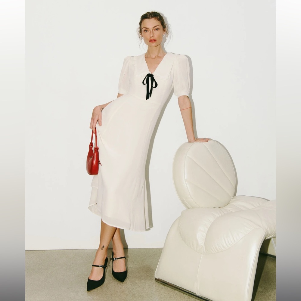 Reformation Buchanan Dress - Ivory - Size 0